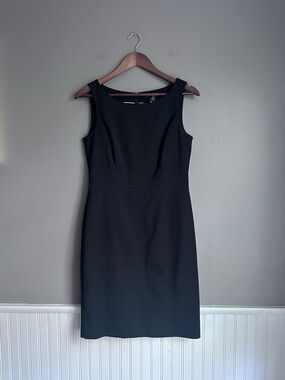 H&M Black Sleeveless Midi Sheath Dress Size 8